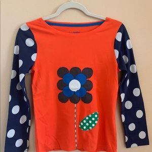 Mini boden flower long sleeve shirt